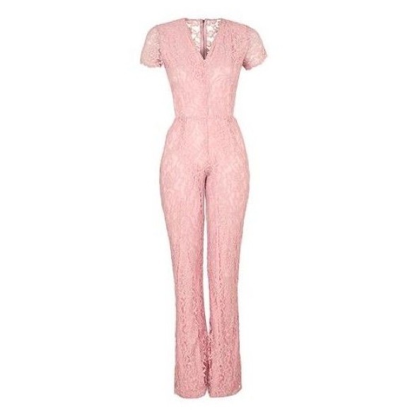 Pink Lace Jumpsuit - Picture 1 of 4
